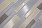 Preview: Mosaico de vidrio tiras de piedra natural Beige plata Gris Marron 67-GV24