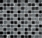 Preview: Mosaico mezcla piedra translucida gris negro brillante - 10 hojas de mosaico