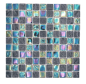 Preview: Mosaique Carre Mosaique de verre mix Shell SAPHIRE 25 Translucide iridium bleu noir brillant