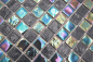 Preview: Mosaique Carre Mosaique de verre mix Shell SAPHIRE 25 Translucide iridium bleu noir brillant