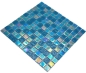 Mobile Preview: Glasmosaik Mosaikfliese small flip flop irisierend türkis blau mehrfarbig Poolmosaik Schwimmbadmosaik