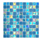 Preview: Mosaique de verre carreau de mosaique small flip flop irise turquoise bleu multicolore mosaique de piscine