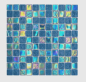 Preview: Mosaique Carre Mosaique de verre mix Shell AZURE 25 Translucide bleu iridium brillant