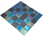 Preview: Mosaik Transluzent Crystal iridium blau schwarz glaenzend - 10 Mosaikblaetter