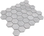 Preview: Mosaik Hexagon Travertin grau matt Keramik Steinoptik