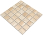 Preview: Mosaik Quadrat Travertin beige matt Keramik Steinoptik