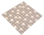Preview: Mosaik Quadrat mix hellbeige unglasiert mit Glas Keramik matt R10