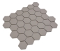 Preview: Mosaik Hexagon uni hellgrau unglasiert Keramik Hexagonoptik matt R10