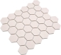 Preview: Mosaique Hexagon uni beige clair non emaille Ceramique aspect hexagonal blanc mat R10