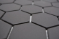 Preview: Mosaik Hexagon uni schwarz unglasiert Keramik Hexagonoptik matt R10