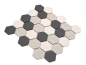 Preview: Mosaique Hexagaon mix non-emaille Ceramique aspect hexagonal beige noir mat R10