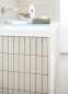 Preview: Piezas de mosaico lisas de ceramica sin esmaltar de color beige claro con aspecto de aglomerante cruzado mate R10