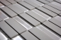 Preview: Mosaik Kreuzverbandoptik Keramik Glas unglasiert grau matt - 10 Mosaikblaetter