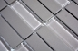 Preview: Mosaik Kreuzverbandoptik Keramik Glas unglasiert grau matt - 10 Mosaikblaetter