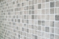Preview: Mosaique Carre ECO Structure bois gris-beige VERRE imitation bois mat