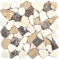 Preview: Bruchmosaik Polygonal Marmor Natursteinmosaik beige braun Castanao Cream 44-30-190