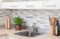 Preview: Mosaique rectangle mosaique de verre pierre mix acier blanc mix translucide inox aspect croise brillant
