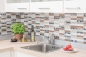 Preview: Mosaique Rectangle Mosaique de verre Pierre Acier Resin mix gris Mix Translucide Acier inoxydable Aspect croise brillant