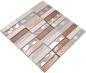 Preview: Mosaique rectangle mosaique de verre pierre mix acier beige mix translucide inox aspect croise brillant