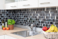 Preview: Piastrelle di mosaico Mosaico di vetro Nero Grigio antracite Combinazione di nero iridescente