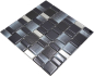 Preview: Piastrelle di mosaico Mosaico di vetro Nero Grigio antracite Combinazione di nero iridescente