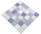 Preview: Mosaik Quadrat ECO mix light blue GLAS Retrooptik hellblau matt