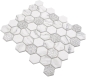 Preview: Mosaik Hexagon ECO mix Carrara Optik GLAS Hexagonoptik weiß matt
