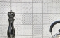 Preview: Mosaico quadrato Geo Grey in ceramica effetto retro grigio lucido