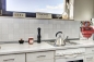 Preview: Mosaico quadrato Geo Grey in ceramica effetto retro grigio lucido