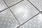 Preview: Mosaico quadrato Geo Grey in ceramica effetto retro grigio lucido