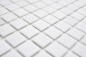 Preview: Mosaik Spritzschutz Pooloptik Glas weiss glaenzend - 10 Mosaikblaetter