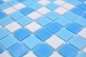 Preview: Schwimmbad Mosaik Fliese Poolmosaik Glasmosaik Weiss Blau Hellblau - 210-323P