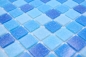 Preview: 720 plaques = 72 m² de mosaïque pour piscine – mosaïque en verre (nuances de bleu : clair, moyen et foncé) – I-210-PA339