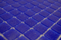 Preview: Mosaique aspect piscine verre bleu fonce brillant - 10 feuilles de mosaique