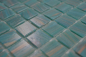 Preview: Mosaique carree verre Goldstar turquoise brillant