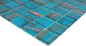 Preview: Mosaico di vetro tessere di mosaico blu turchese perla genziana rame iridescente