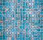 Preview: Mosaique aspect piscine verre bleu clair brillant - 10 feuilles de mosaique