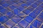 Preview: Mosaic pool optic glass blue shiny - 10 mosaic sheets