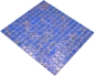Preview: Mosaique aspect piscine verre bleu brillant - 10 feuilles mosaique