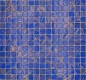 Preview: Mosaikfliese Glasmosaik Blau Signalblau Kupfer changierend