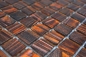 Preview: Mosaique aspect piscine verre marron brillant - 10 feuilles de mosaique