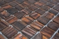 Preview: Glass mosaic mosaic tile dark brown gold copper iridescent