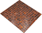 Preview: Mosaikfliese Glasmosaik Dunkelbraun Gold Kupfer changierend
