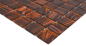 Preview: Mosaikfliese Glasmosaik Dunkelbraun Gold Kupfer changierend