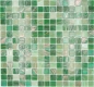 Preview: Mosaique carre argent dore vert verre brillant