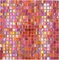 Preview: Mosaique carre mix rouge verre brillant