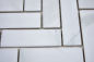 Preview: Fischgrät Mosaik weiß grau Carrara Optik Steinoptik Fliese Keramikmosaik 24-SO10