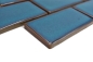 Mobile Preview: Keramik Mosaikfliese Metro Sybway Verbund uni türkisblau glänzend