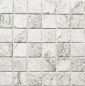 Preview: Mosaik Quadrat Steinoptik Struktur hellgrau Keramik matt