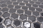 Preview: Mosaico esagonale uni nero lucido in ceramica aspetto esagono